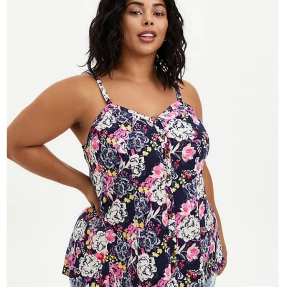 Torrid Floral Sweetheart Fit & Flare Top
